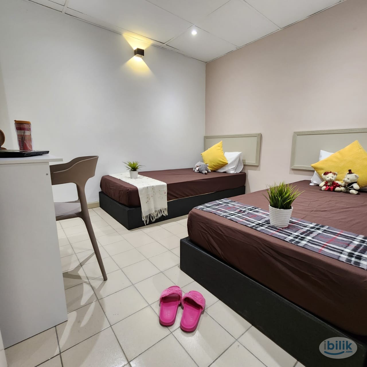 TWIN SINGLE BED FOR SHARING @ SS 21 @ New Co-Living Hotel Room with Private Bathroom - Image 2