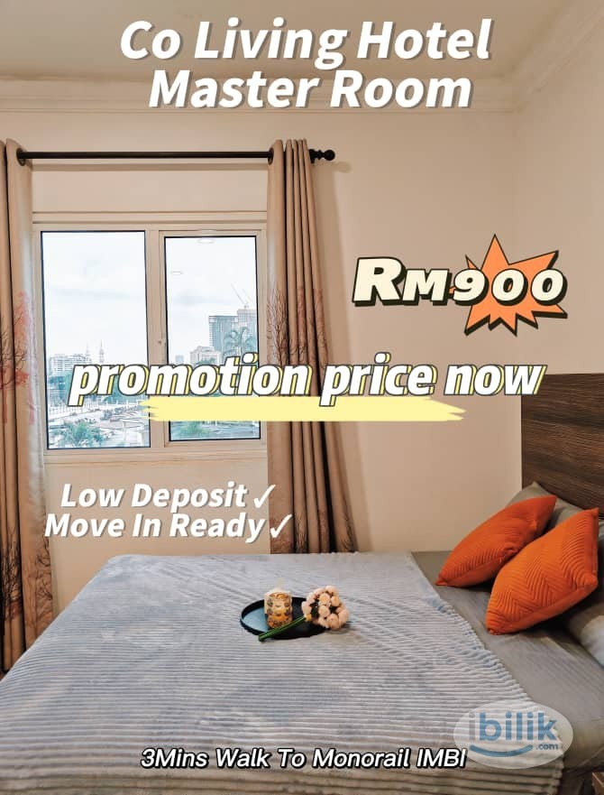 🔥Low Deposit✅🔥,2Mins Walk To Monorail IMBI,4station to KL Sentral, Hotel Master Bedroom With Private Bathroom , Move In  - Image 1