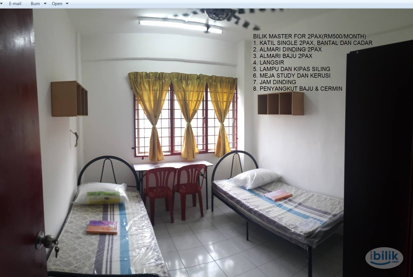bilik master sharing utk wanita islam apt taman bunga negara - Image 2