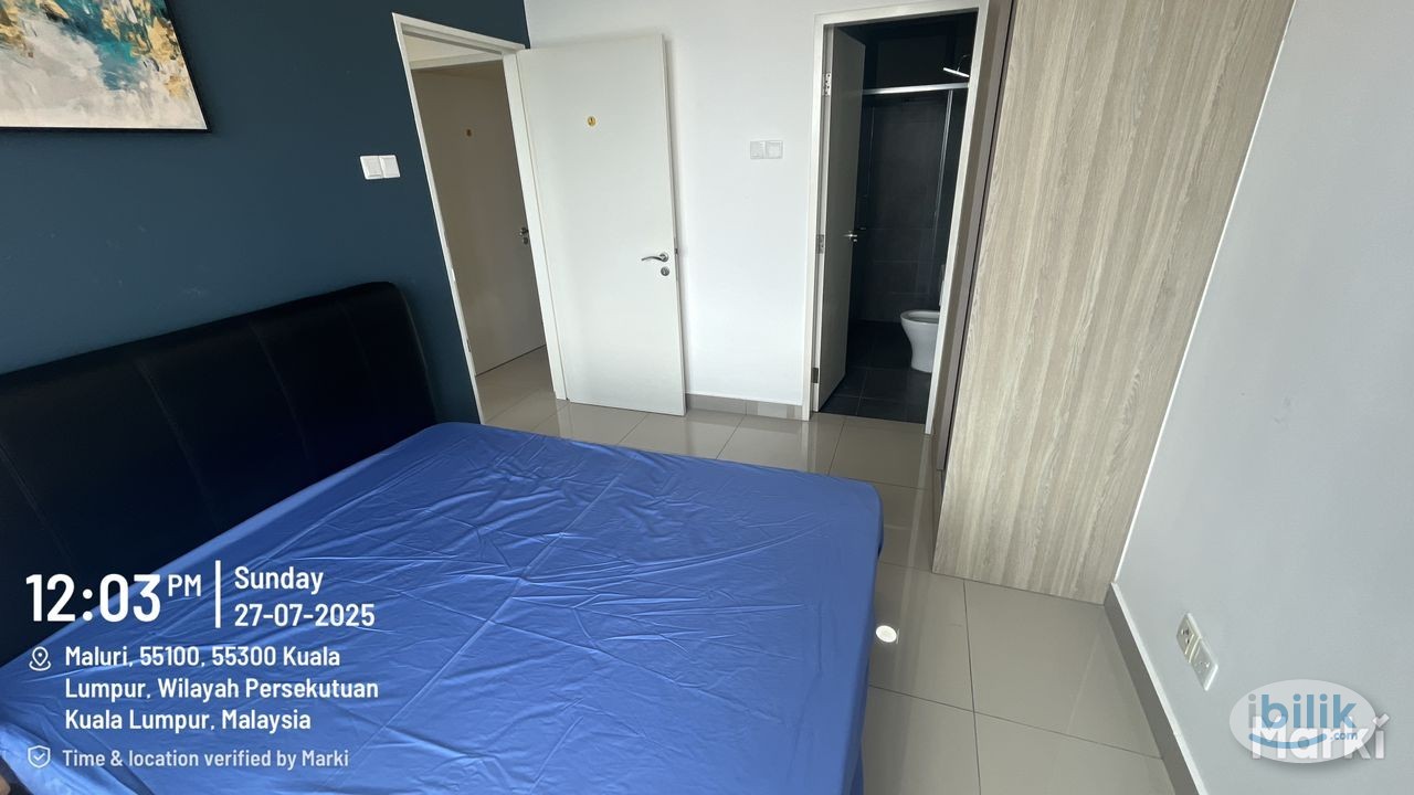 Lavile Next to MRT LRT Own Bathroom Master Room No Partition at Taman Maluri, Cheras - Image 1