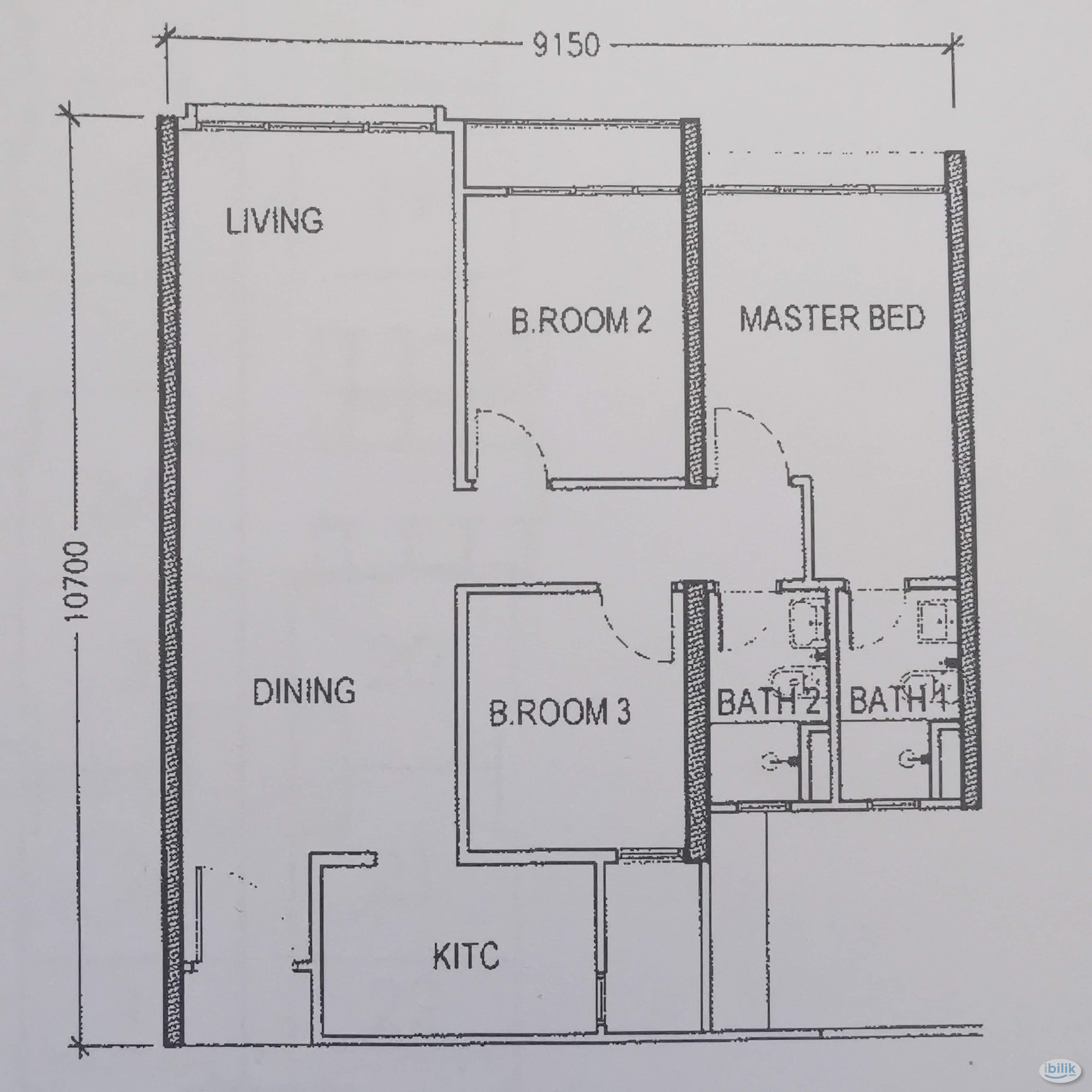 Female Master Room at I-Santorini, Tanjung Tokong (Move in Nov 2025) - Image 4