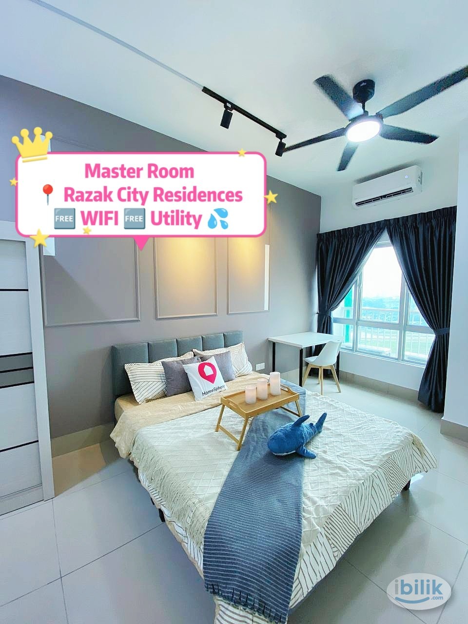 Razak City Residence | Big Master Room with Private Bathroom | Nice View | Near Public Transport - Image 1