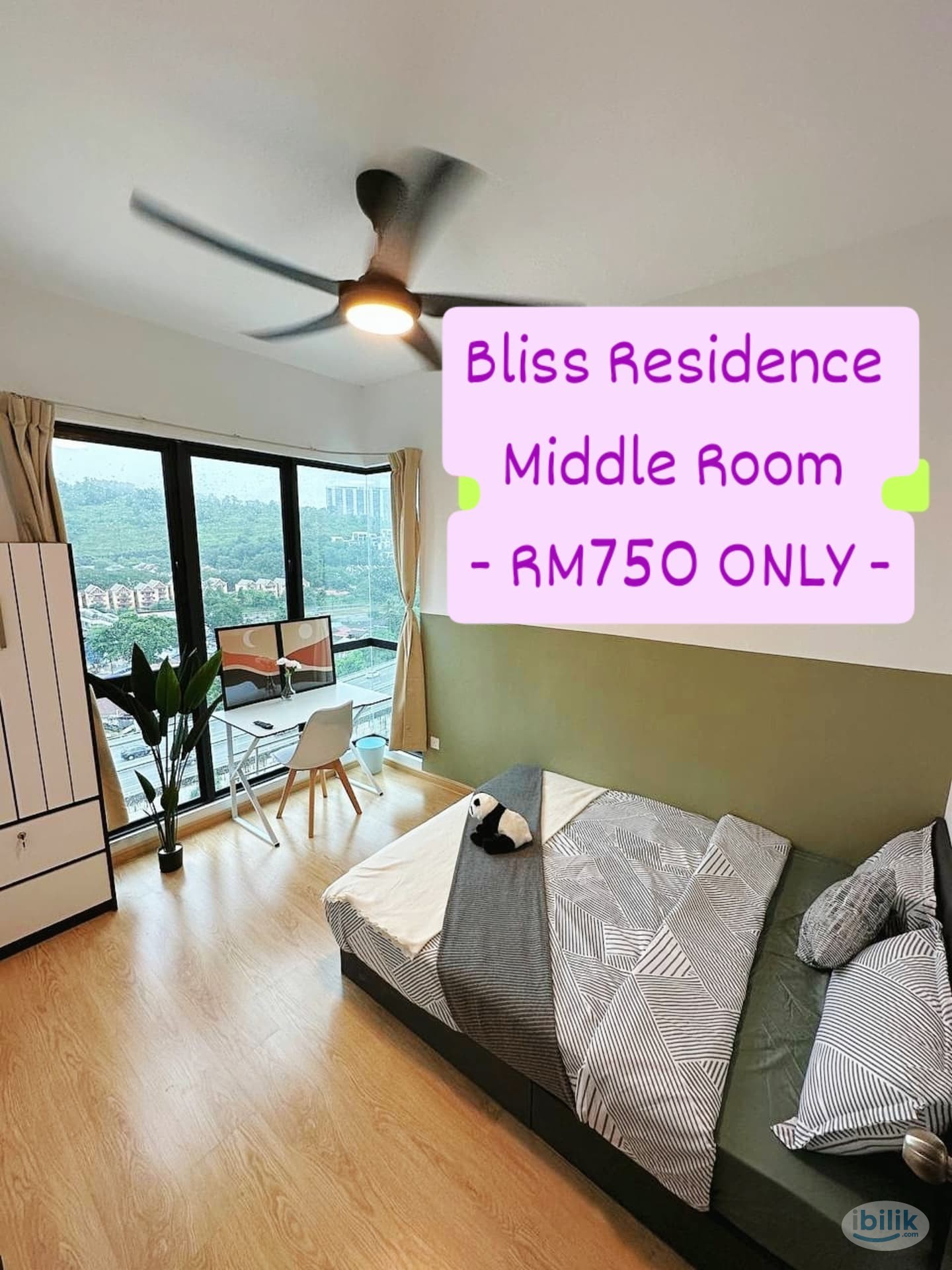 Bliss Residence | Fully Furnished Middle Room with Large Window & Great View - Image 1