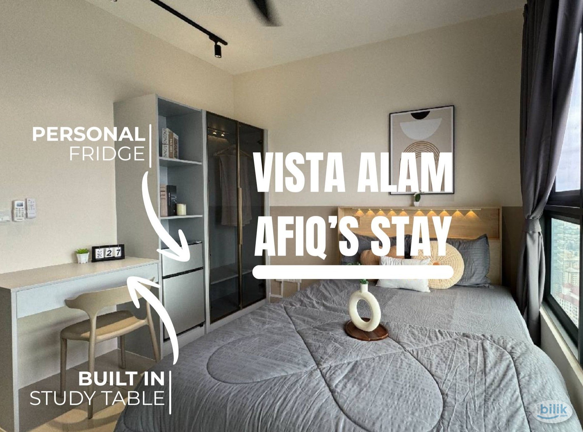 Room Shah Alam Seksyen 14 (Aircond, Personal Fridge, Free Internet, Near UITM & MSU) - Image 1