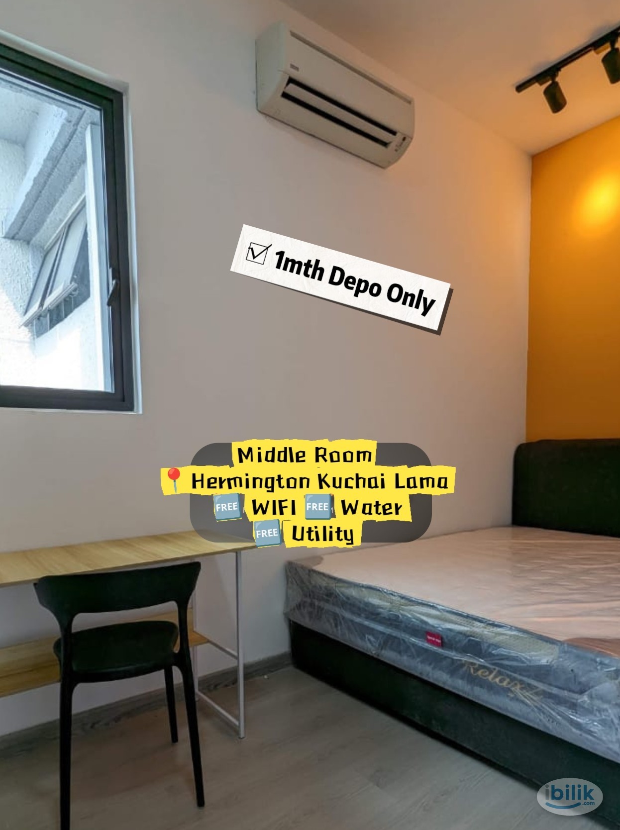 💃 Female Unit | RM850 All Inclusive | 1mth Depo | Fully Furnished Middle Room | Hermington Kuchai - Image 3