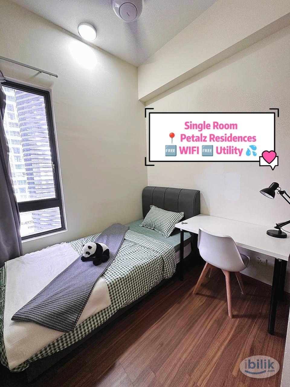 Single Room with Window • Near Pearl Point - KTM Station • Petalz Residence Old Klang Road - Image 1