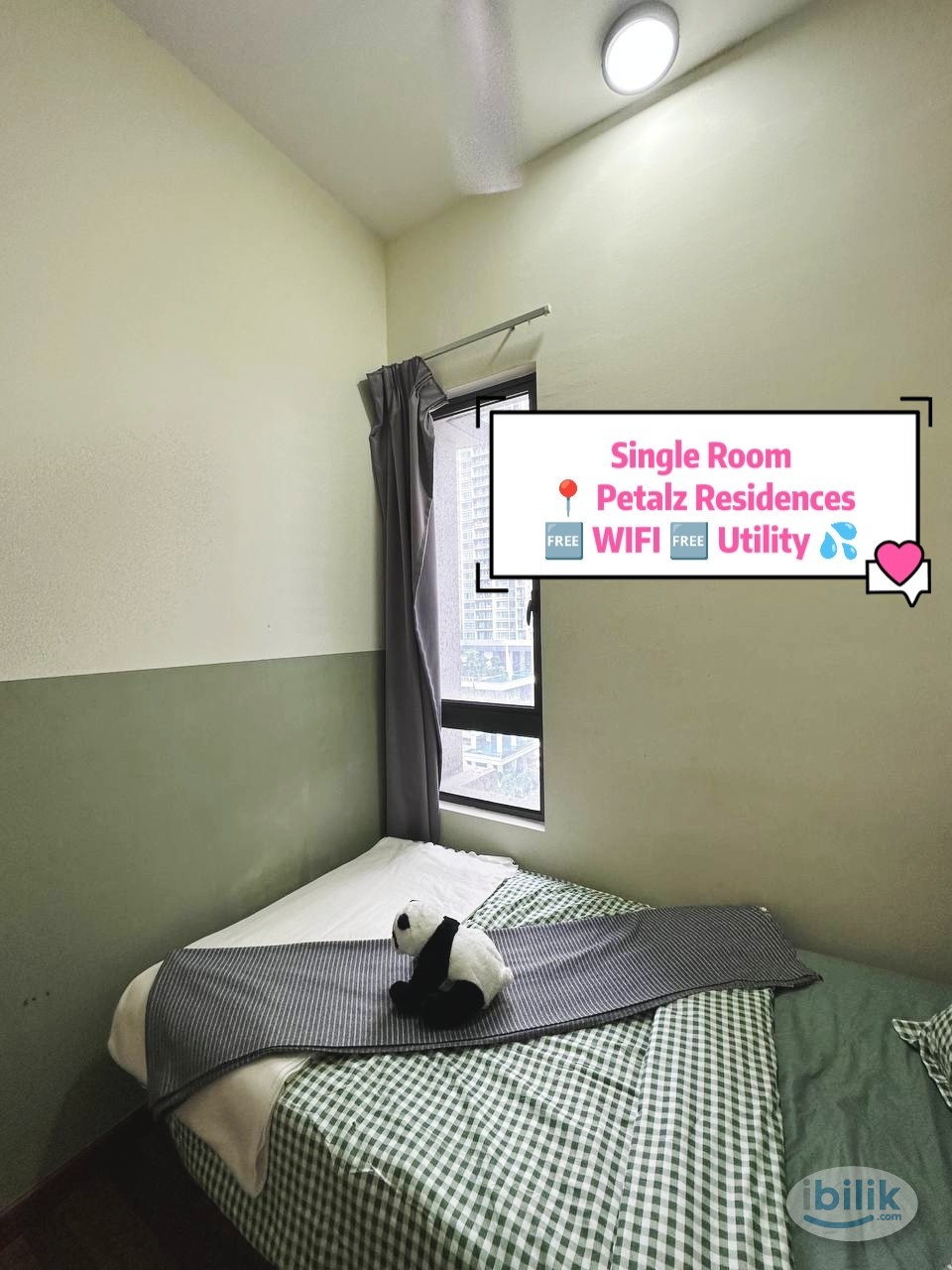 Single Room with Window • Near Pearl Point - KTM Station • Petalz Residence Old Klang Road - Image 2
